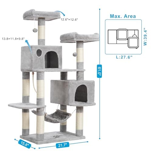 Large Multi-Level Cat Tree Condo Furniture for Kittens, Cats, and Pets