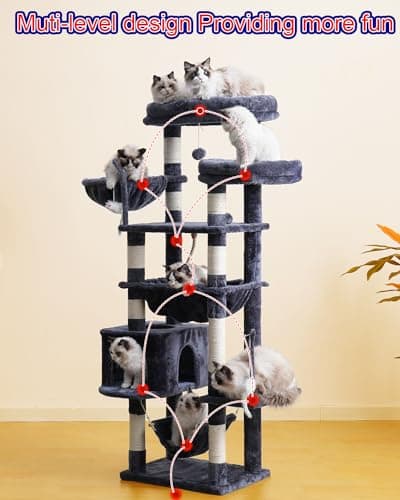 Smoky Gray Cat Tree for Large Cats GCT020G