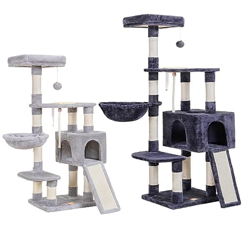 Multi-Level Cat Tree with Feeding Bowl and Scratching Board