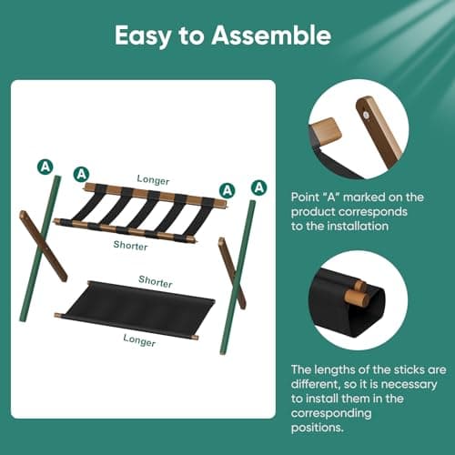 Pack of 2 Foldable Luggage Racks for Guest Room or Hotel Bedroom