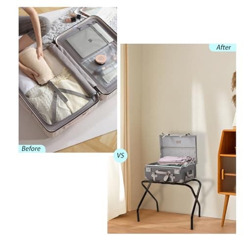 Heavy-Duty X-Type Luggage Rack, Holds 110 lb, Black, for Guest Room & Hotel