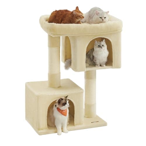 Feandrea Light Gray Cat Tree for Kittens Up to 7 lbs — Beige