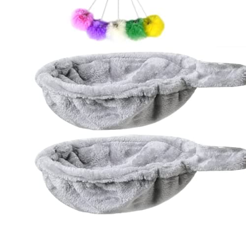 SHENGOCASE 5-Pack Cat Tree Hammock & Toys, Light Grey Nest Lounger Bed Replacement