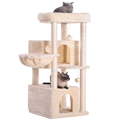 Hey-brother Large Cat Tree with Sisal Scratching & Plush Condos MPJ011M