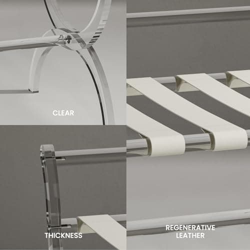 Byingo Foldable Luggage Rack with High Back Support, Holds 50-100 lb, Portable & Easy to Use
