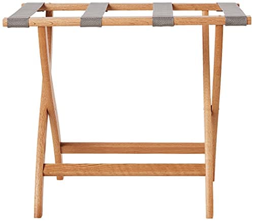 Light Oak Wooden Mallet Designer Curve Luggage Rack