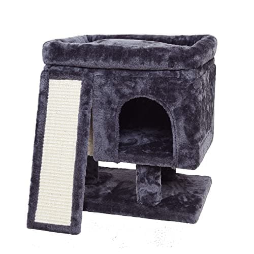 SYANDLVY Indoor Cat Tree for Large Adults with Scratching Post and Activity Tower (Smoky Grey)