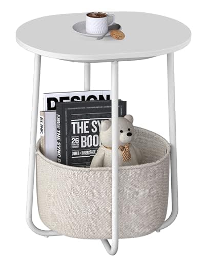 TUTOTAK White TB01BW063 Cloth Storage End Table - Living & Bed Room
