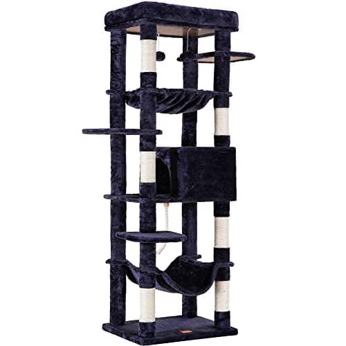 Extra Large Cat Tree for Heavy Cats with Multiple Levels and Cozy Perch — Smoky Gray