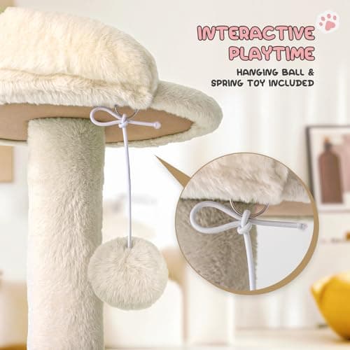 MoNiBloom Beige 54 Inch Cat Tree with 2 Condos & Scratching Post