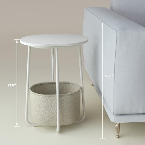 TUTOTAK White TB01BW063 Cloth Storage End Table - Living & Bed Room