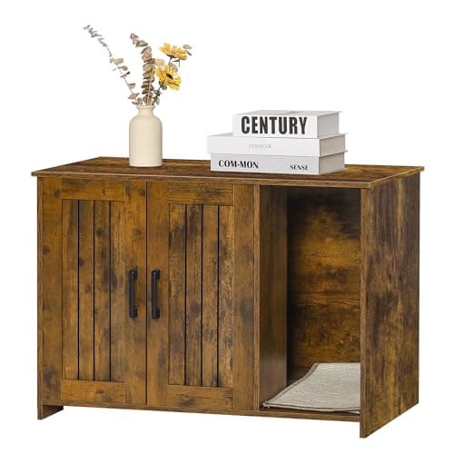 Dwanton Black & Rustic Brown Cat Litter Box Enclosure — Rustic Brown