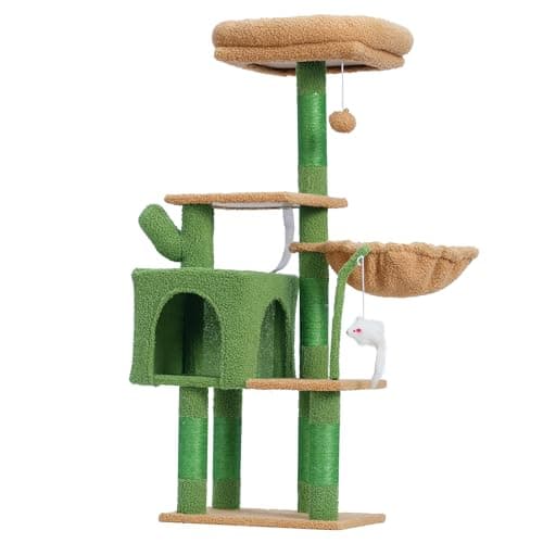 70 Cat Tree Condo with Toy for Large Indoor Cats — cactus