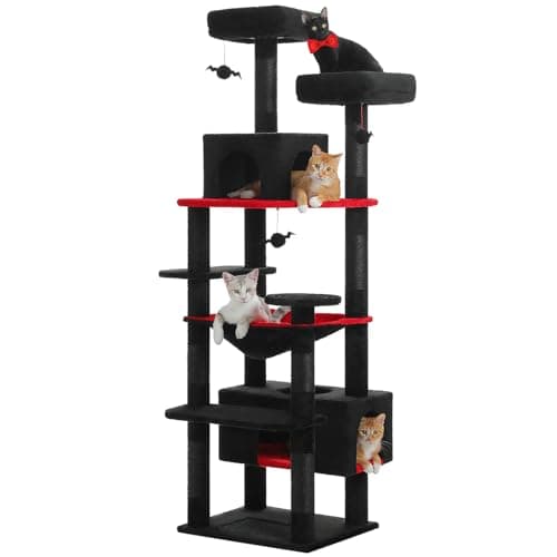 Gothic Cat Tree for Large Cats with Scratching Posts and Pads