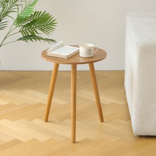 Awaseen Solid Wood Brown Living Room Side Table