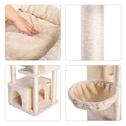 Hey-brother Large Cat Tree with Sisal Scratching & Plush Condos MPJ011M