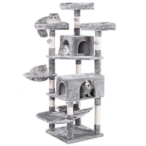 Bewishome 66.3" Multi-Level Cat Tree with Plush Perches & Sisal Post
