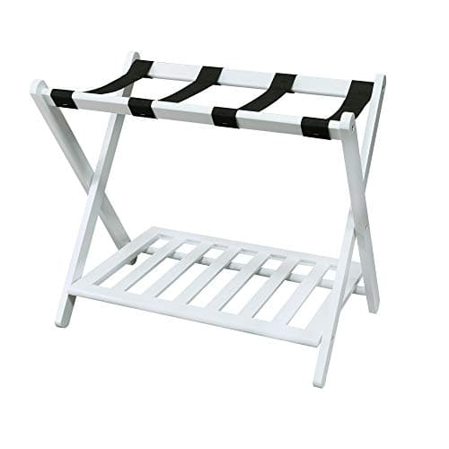 Walnut Casual Home Luggage Rack (New) — White (New)