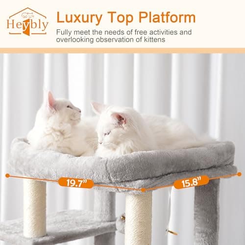 Large Cat Tree for Indoor Cats - Multi-Level Furniture with Scratching Posts and Hammocks