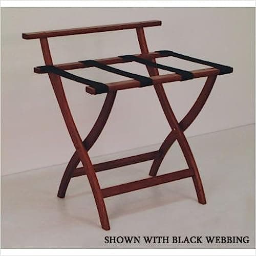 Mahogany Black Straps Wooden Mallet WallSaver Luggage Rack