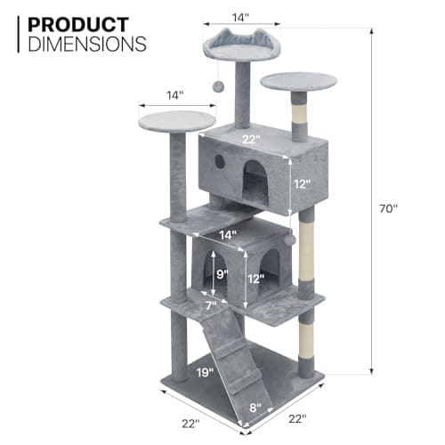 Cat Tree with 2 Condos and Scratching Post
