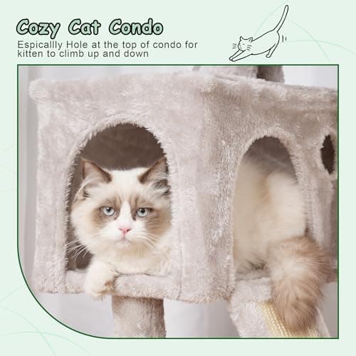Light Gray Multi-Level Cat Tower GCT005SW with Scratching Board and Perches