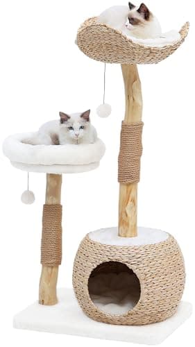 Luxury Cat Tree Tower with Scratching Post & Hanging Ball for Multi-Cat Homes