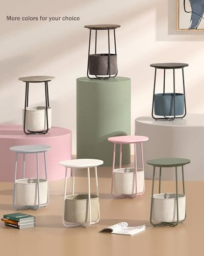 TUTOTAK White TB01BW063 Cloth Storage End Table - Living & Bed Room