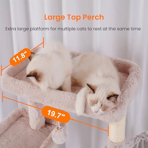 Heybly Cat Tree, 68 Multi-level Cat Tower with Scratching Board and Caves