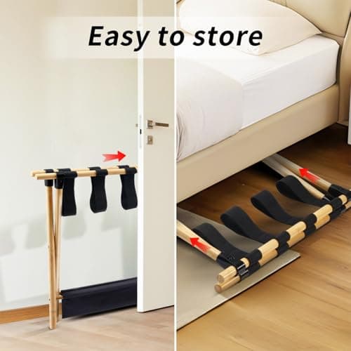 JinDoWin Natural Wood Luggage Rack for Guest Room (1 Pack)