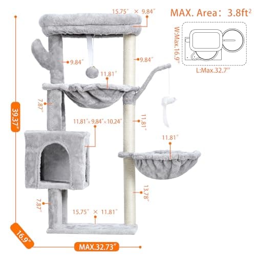 Heybly Cat Tree Toy Tower for Indoor Cats