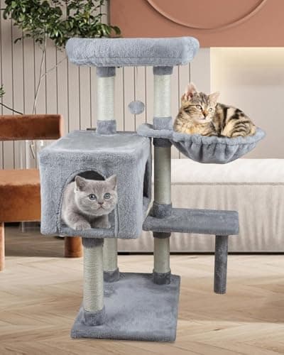 Kiyumi Multi-Level Cat Tree with Scratching Post & Hammock for Indoor Cats