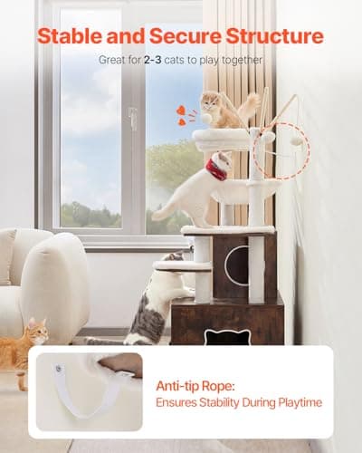 VEVOR 2-in-1 Cat Tree with Litter Box & Multi-Level Tower