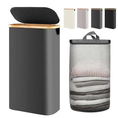 Slim Laundry Hamper with Lid for Small Spaces
