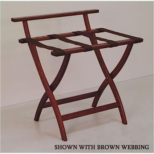 Mahogany Black Straps Wooden Mallet WallSaver Luggage Rack