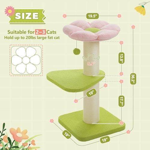 PEQULTI Super Thick 36.2'' Tall Scratch Post for Large Cats