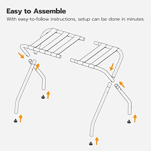 Luggage Rack, Pack of 2, Metal Suitcase Stand, Holds up to 100 lb, Gray Steel Frame