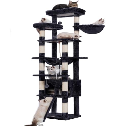 Heybly Gothic Cat Tree for Indoor Cats, 68 inch Multi-Level Halloween Tower — Smoky Gary