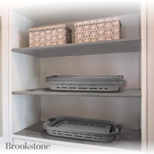 Brookstone 24" Collapsible 11 Gallon Hamper, Non-Slip Handles, BPA Free