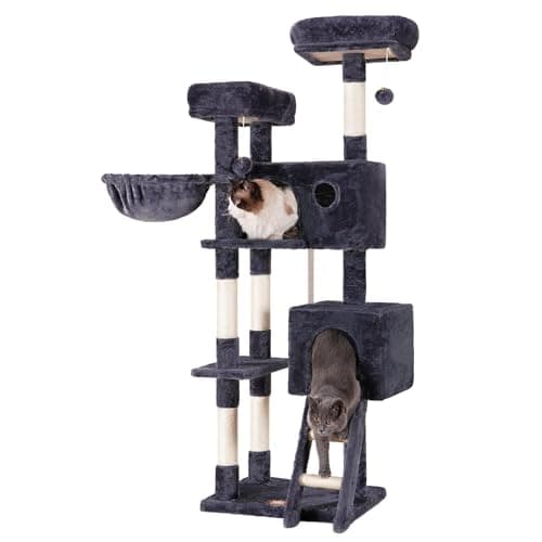Heybly Multi-Level Cat Furniture Condo for Indoor Cats Smoky Gray HCT014G  
Heybly Cozy Cat Tower with Scratching Board for Indoor Cats Smoky Gray HCT014G  
Heybly Padded Plush Perch Cat Tree for Indoor Cats Smoky Gray HCT014G — Smoky Gray