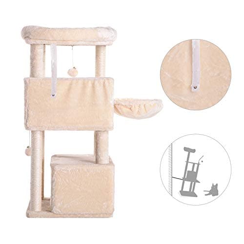 Hey-brother Large Cat Tree with Sisal Scratching & Plush Condos MPJ011M