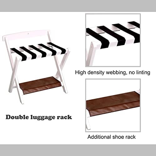 Professional Black Wooden Luggage & Shoe Rack for Guest Rooms