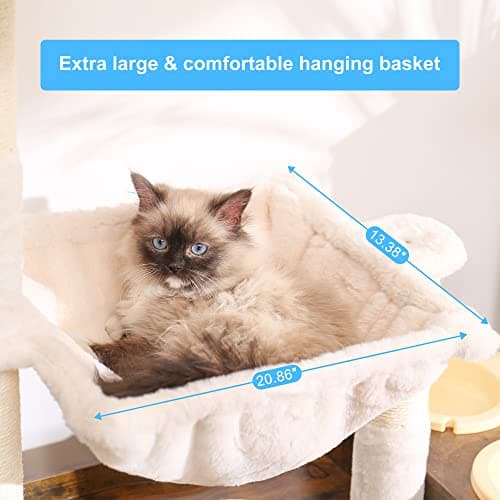Hey-Brother Cat Tree with XL Litter Box, All-in-One Cat Tower, Modern Rustic Brown MPJ101SR