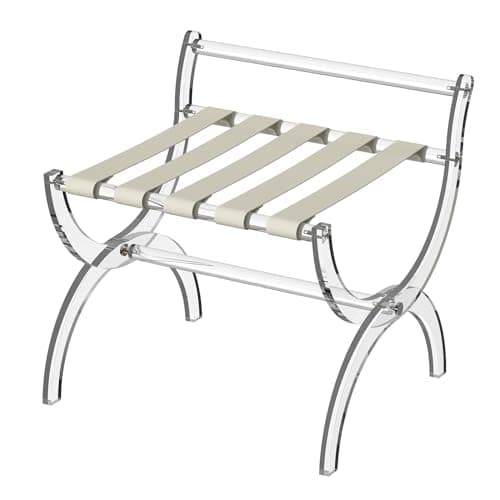 Byingo Foldable Luggage Rack with High Back Support, Holds 50-100 lb, Portable & Easy to Use