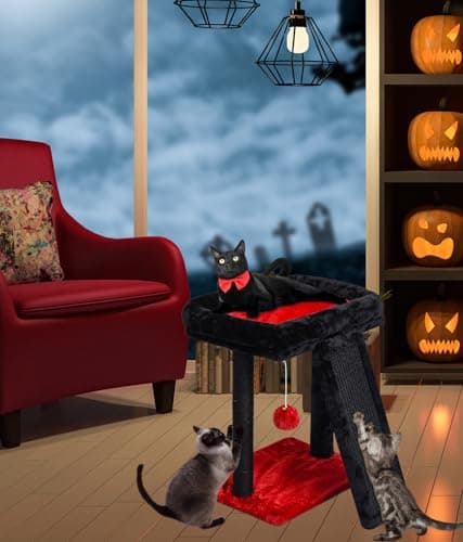 SYANDLVY Small Gothic Cat Tree for Indoor Cats