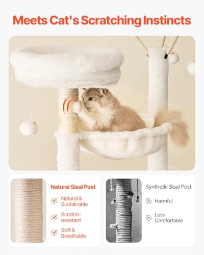 VEVOR 2-in-1 Cat Tree with Litter Box & Multi-Level Tower