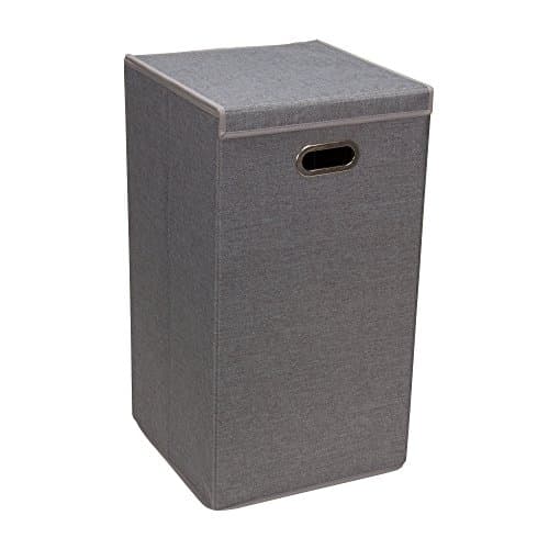 Grey Collapsible Laundry Hamper with Magnetic Lid - Household Essentials