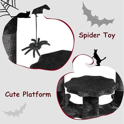 Gothic Cat Tree with Coffin Bed for Indoor Cats - Small Size MMJ91R