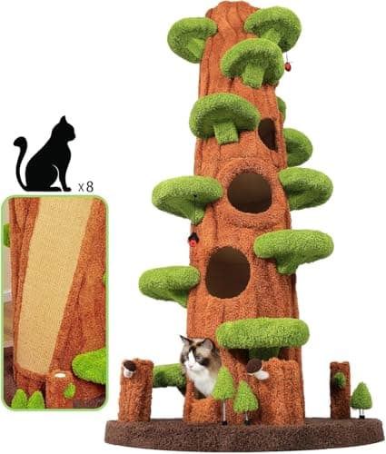 Luxury Multi-Level Cat House with Scratching Post for Indoor Cats (Green)