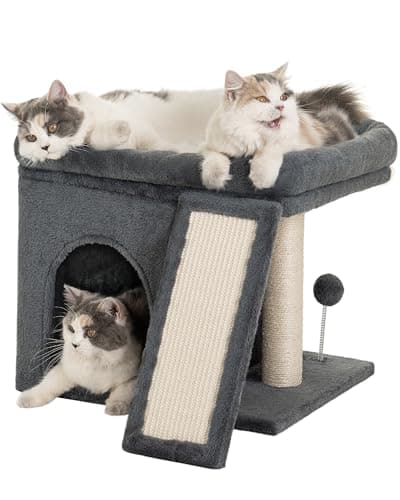 Gothic Cat Condo Cave, Spacious Indoor Bed for Large Cats, Red Black — Dark Gray